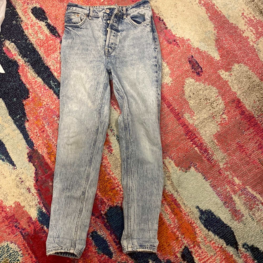 Free people acid wash high waist skinny ankle Jean
